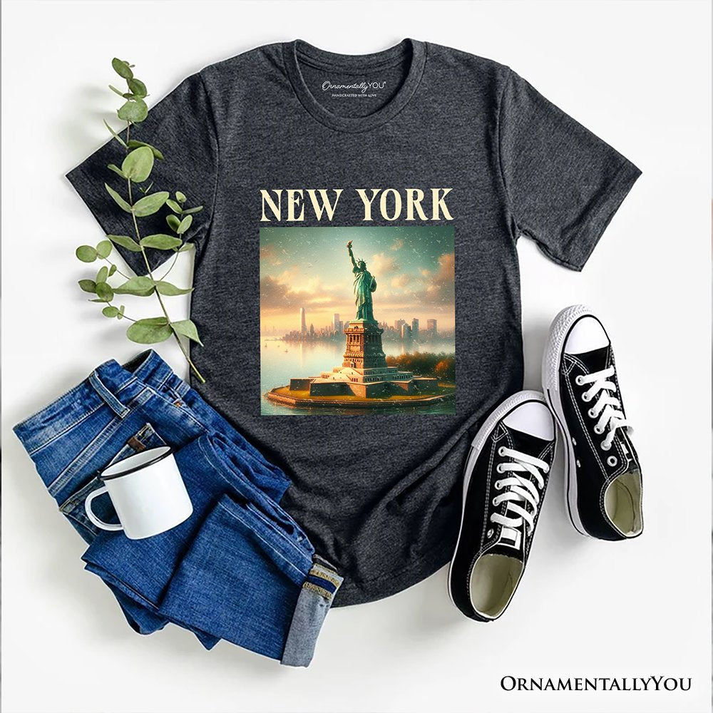 Iconic New York State Statue of  Liberty T-Shirt, Patriotic American Landmark Tee and Heritage Souvenir