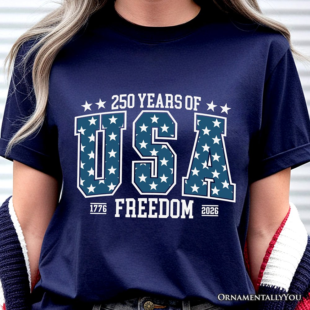 America 250 Years of Freedom Anniversary T-Shirt, 4th of July USA Patriotic 1776–2026 Tee