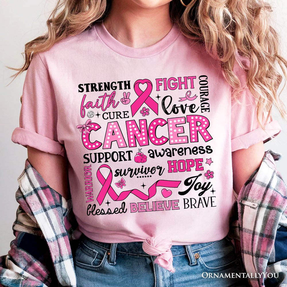 Breast Cancer Awareness Ribbon T-Shirt, In October We Wear Pink Support Tee