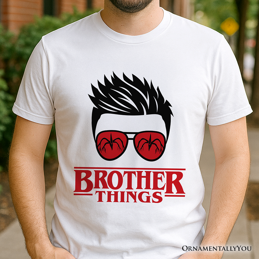 Brother Things Retro T-Shirt, Red Glasses Family Matching Tee