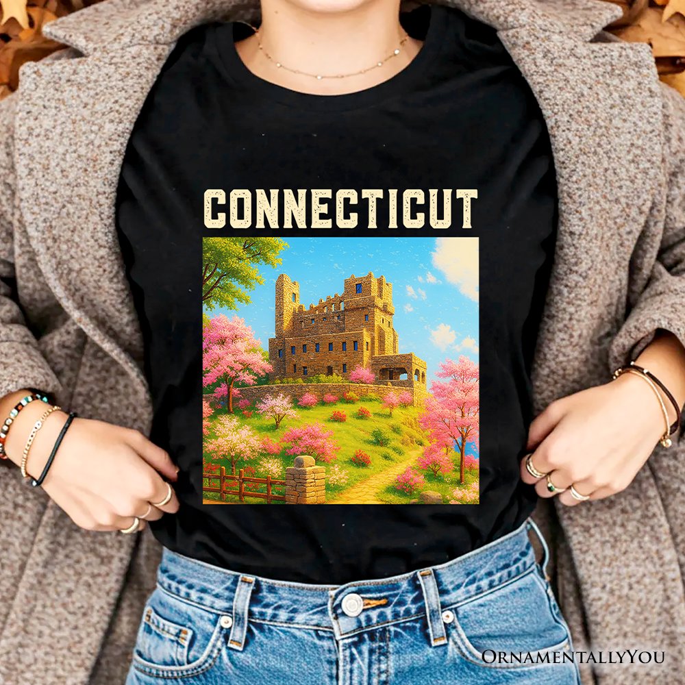 Charming Connecticut State Gillette Castle T-Shirt, Historic Landmark Tee and New England Travel Keepsake Souvenir
