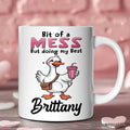 Coquette Pink Goose Personalized Mug, Sassy Gift With Custom Name
