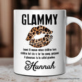 Leopard Lips Glammy Definition Personalized Mug, Coquette Grandma Gift With Custom Name