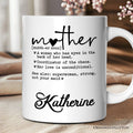 Mother Definition Personalized Mug, Inspirational Mother Gift With Custom Name