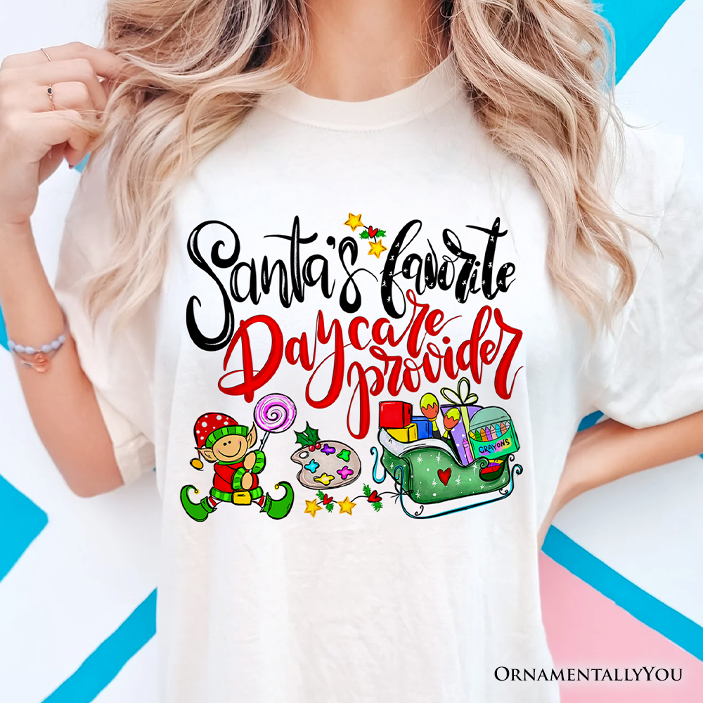 Santa's Favorite Daycare Provider T-Shirt, Merry Christmas Children Tee