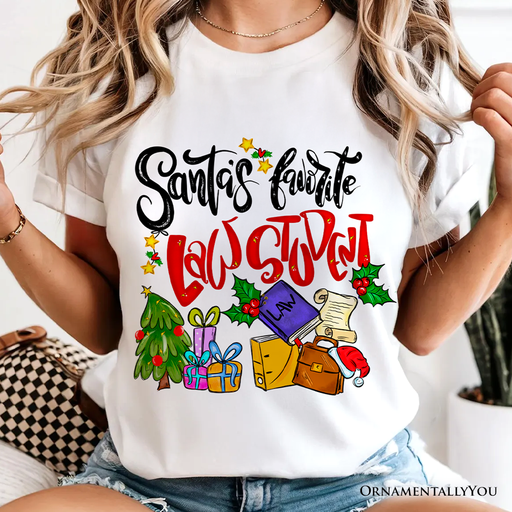 Santa's Favorite Law Student T-Shirt, Merry Christmas Legal Studies Tee