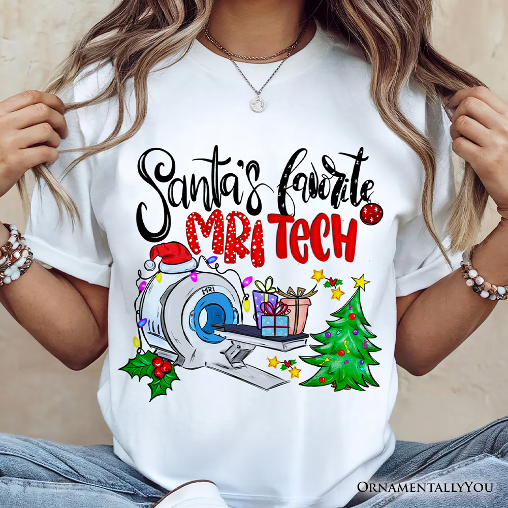 Santa's Favorite MRI Tech T-Shirt, Merry Christmas Imaging Tee