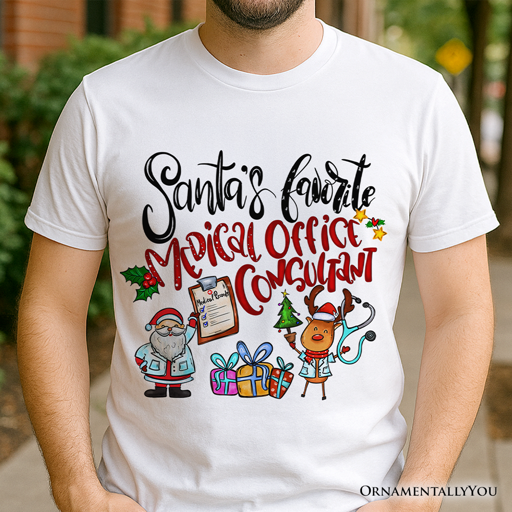 Santa's Favorite Medical Office Consultant T-Shirt, Merry Christmas Medical Records Tee