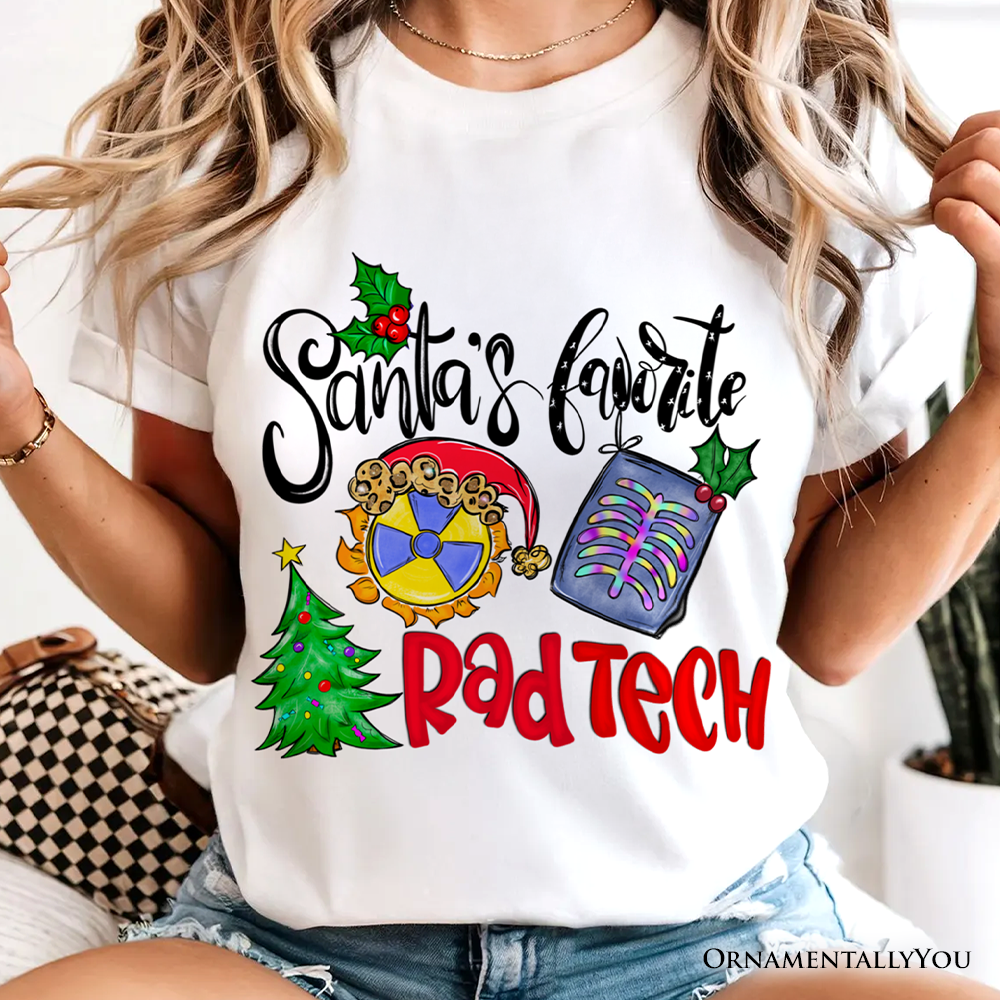 Santa’s Favorite Rad Tech T-Shirt, Merry Christmas X-Ray Tee