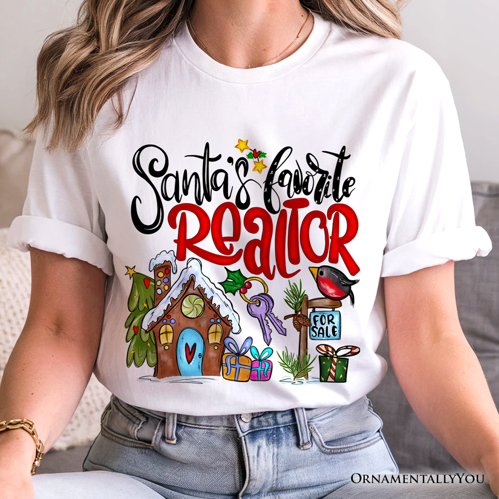 Santa’s Favorite Realtor T-Shirt, Merry Christmas Home Tee