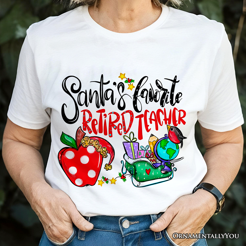 Santa’s Favorite Retired Teacher T-Shirt, Merry Christmas Classroom Memories Tee