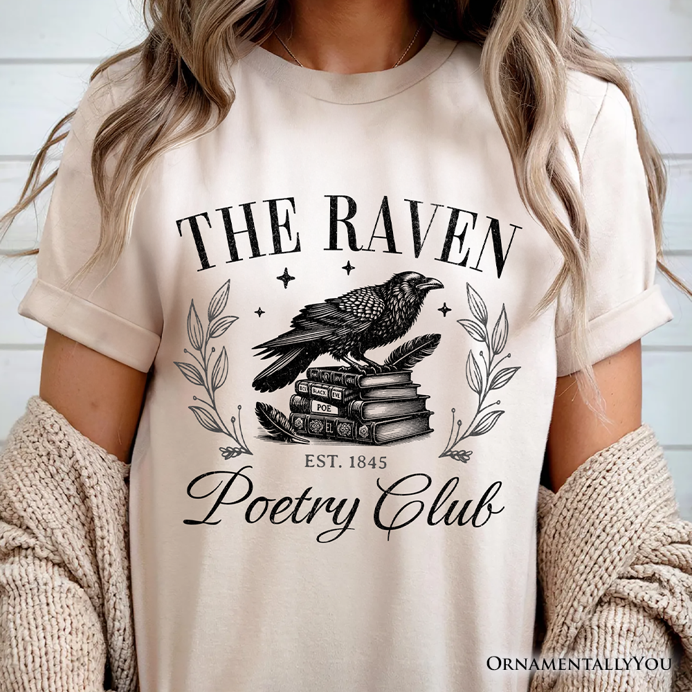 The Raven Poetry Club Edgar Allan Poe T-Shirt, Dark Academia Bookish Tee