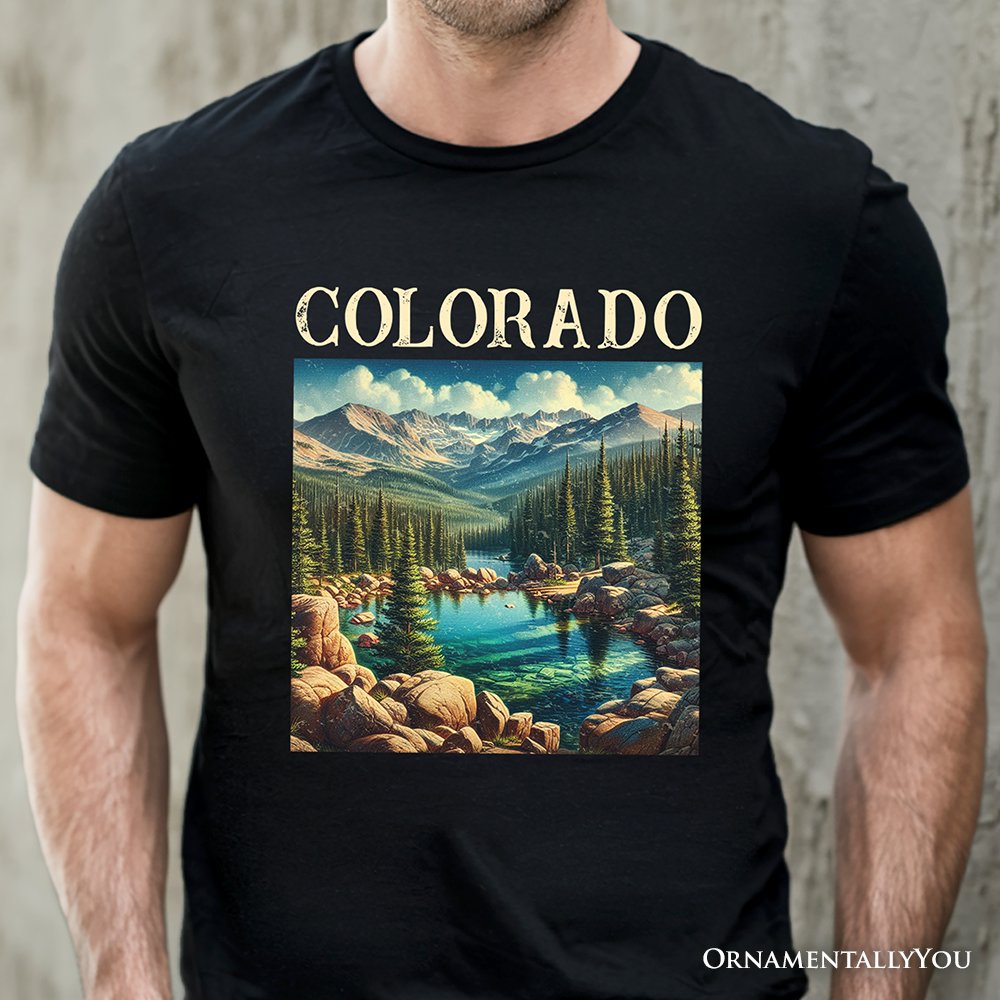 Vintage Colorado State Wilderness T-Shirt, Alpine Lake Tee and Rocky Mountains Keepsake Souvenir