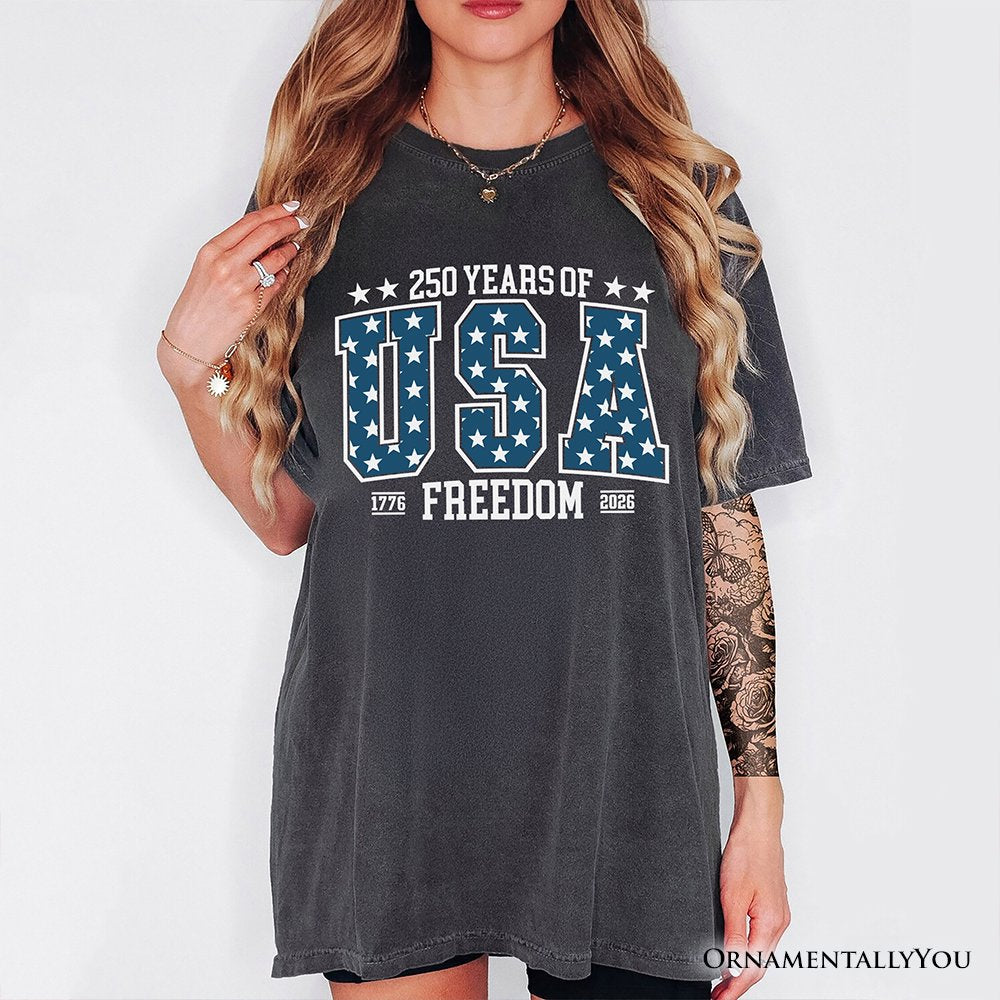 America 250 Years of Freedom Anniversary T-Shirt, 4th of July USA Patriotic 1776–2026 Tee