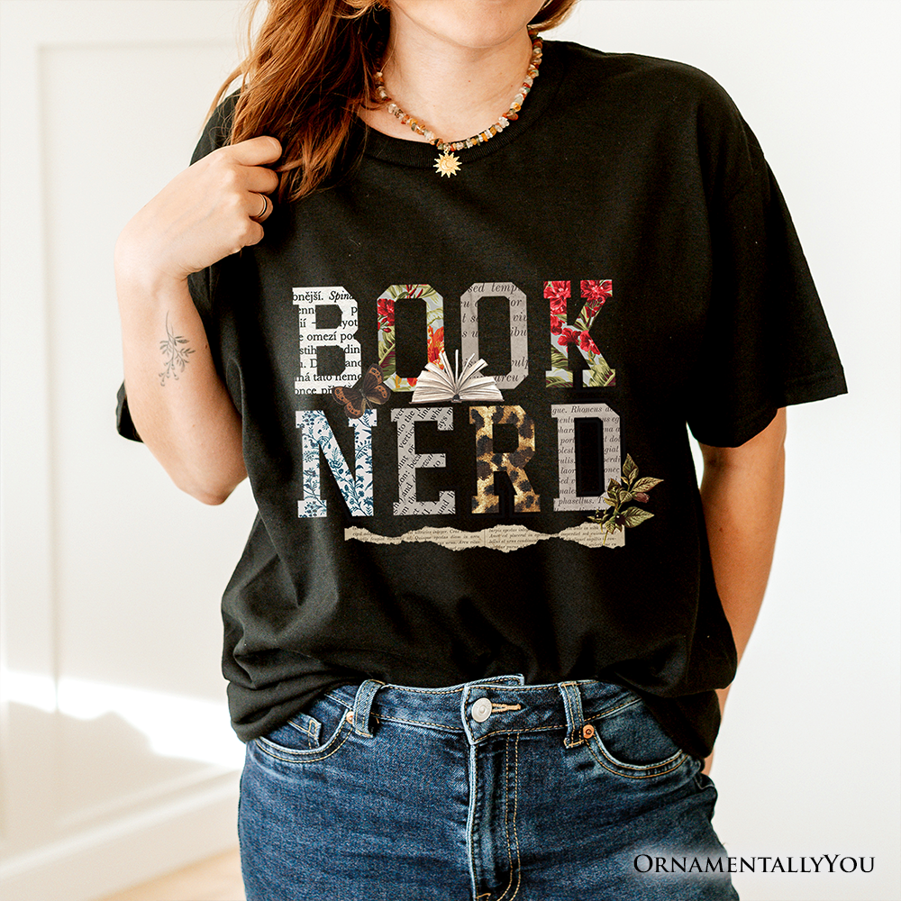 Book Nerd Collage Retro T-Shirt, Bookish Booktok Librarian Tee