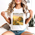 Coastal Maryland State Crabbing T-Shirt, Chesapeake Bay Fishing Heritage Tee and Travel Souvenir