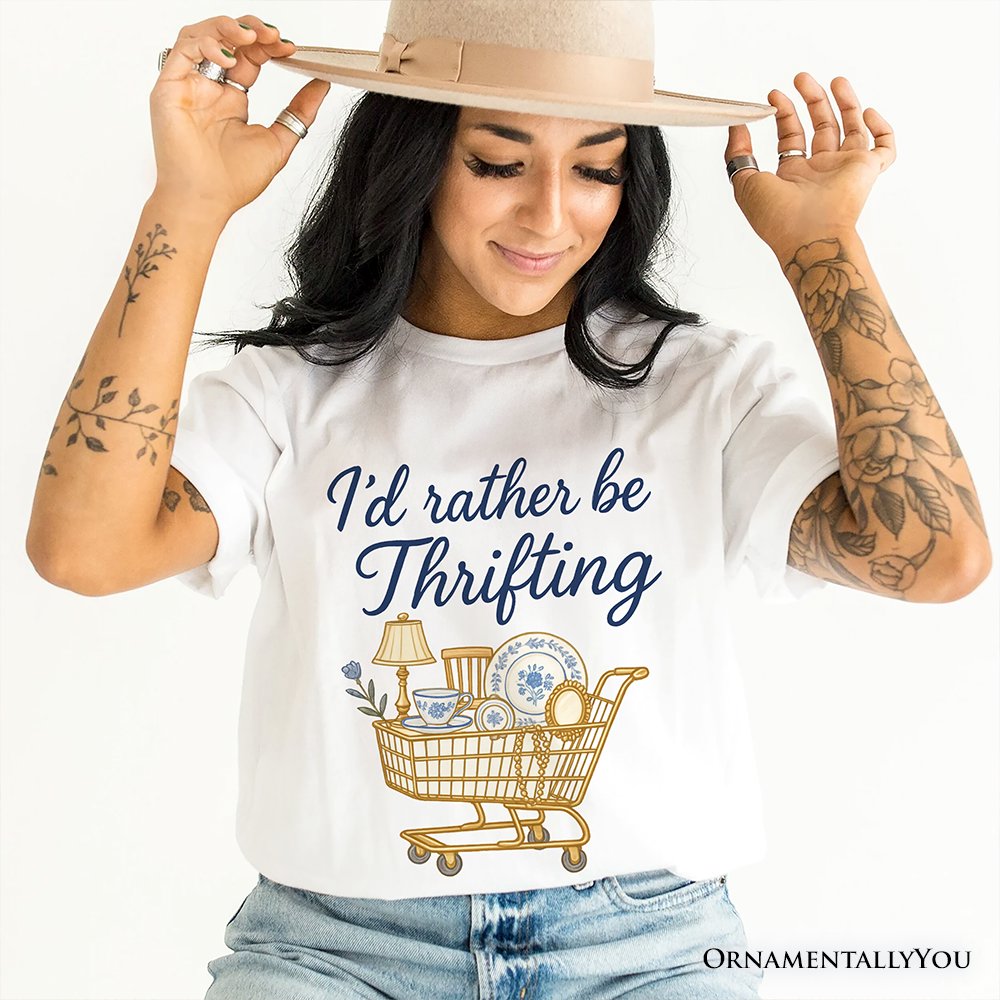 I’d Rather Be Thrifting T-Shirt, Vintage Thrift Shop Lover Tee