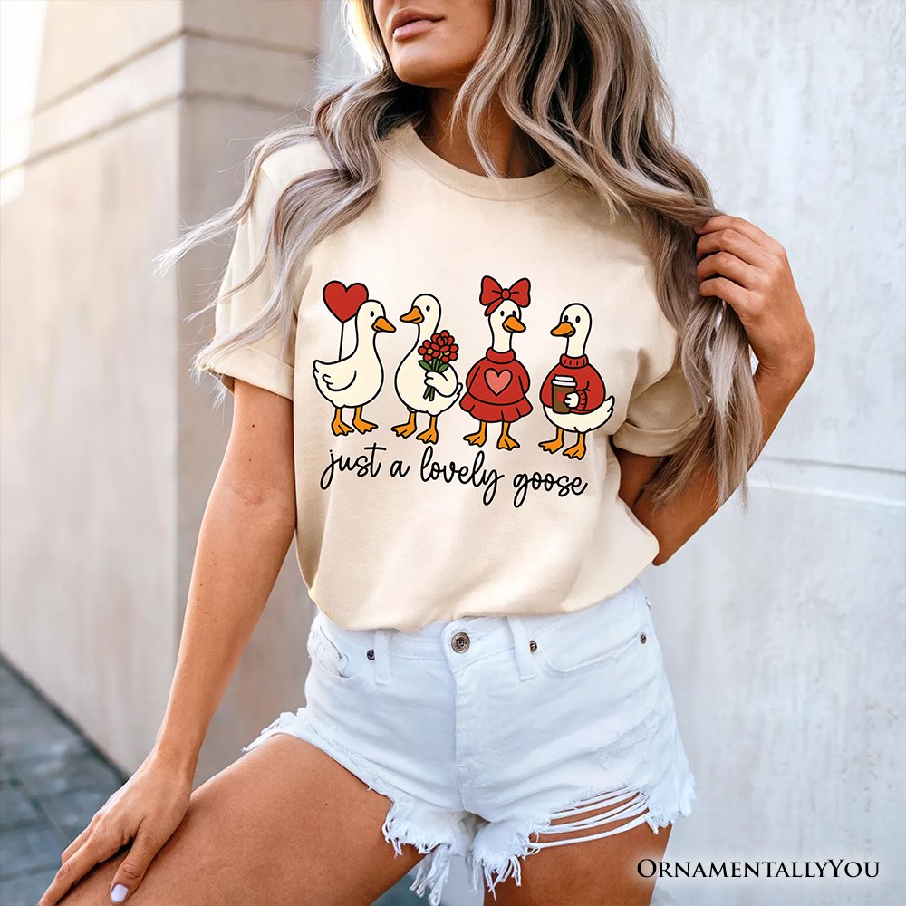 Just a Lovely Goose T-Shirt, Coquette Valentine Cute Love Tee