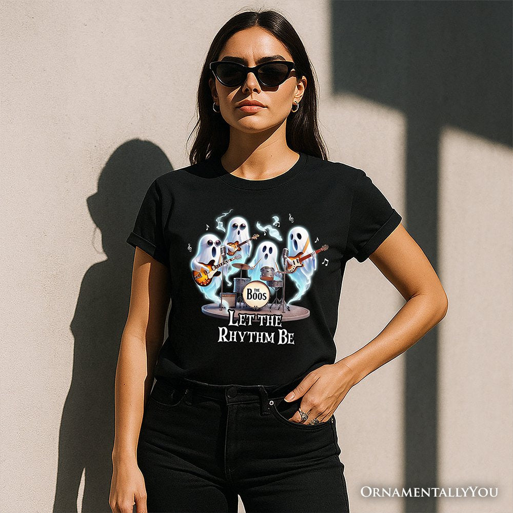 Let the Rhythm Be Ghost Band T-Shirt, Whimsical Music Tee for Guitar Rock Style People