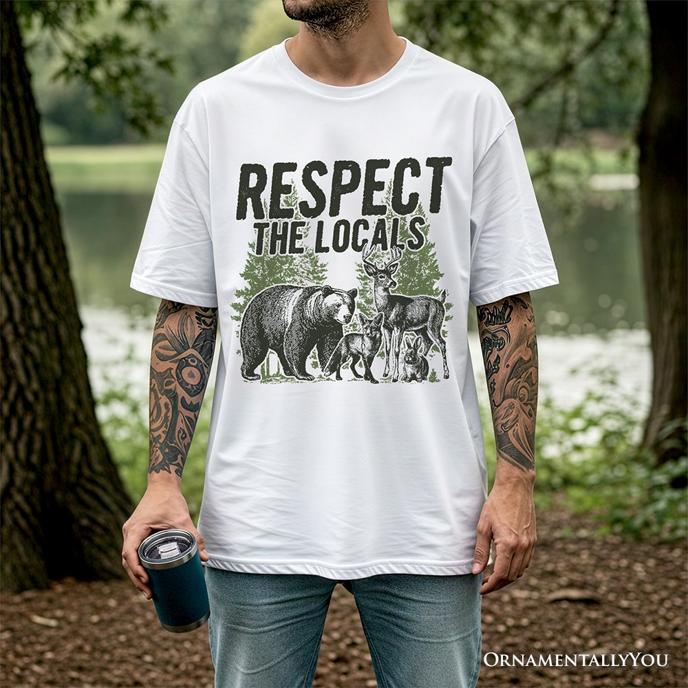Respect the Locals Wild Animal T-Shirt, Vintage Camping Nature Tee