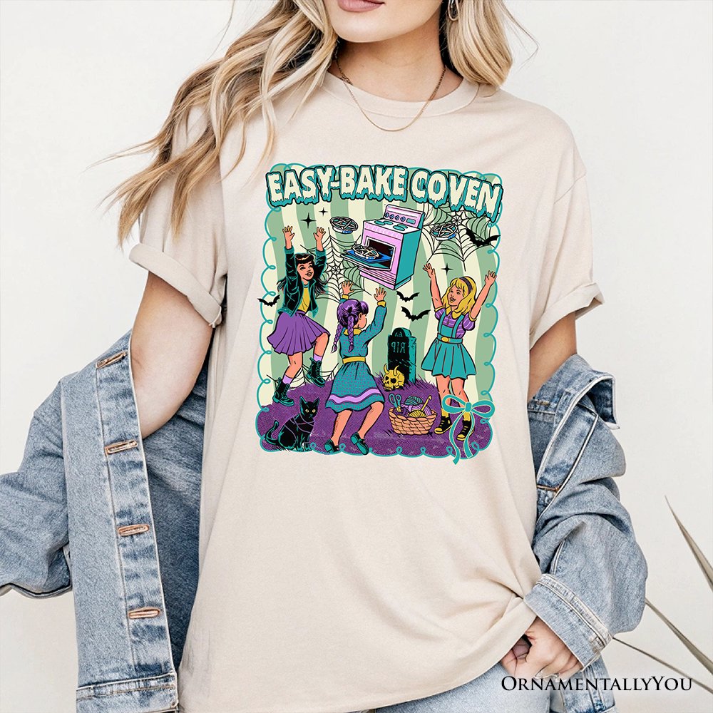 Retro Easy-Bake Coven Horror Movie T-Shirt, Funny Retro Witch Halloween Tee