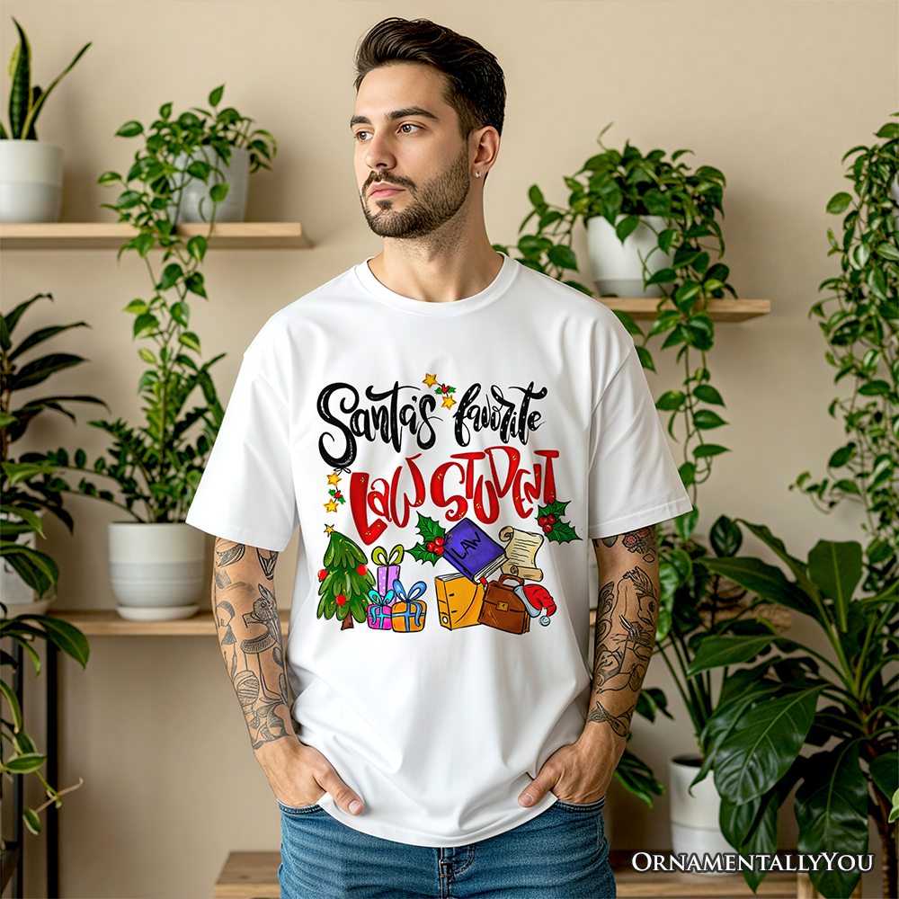 Santa's Favorite Law Student T-Shirt, Merry Christmas Legal Studies Tee