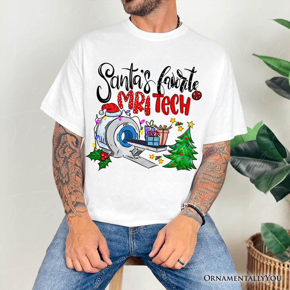 Santa's Favorite MRI Tech T-Shirt, Merry Christmas Imaging Tee