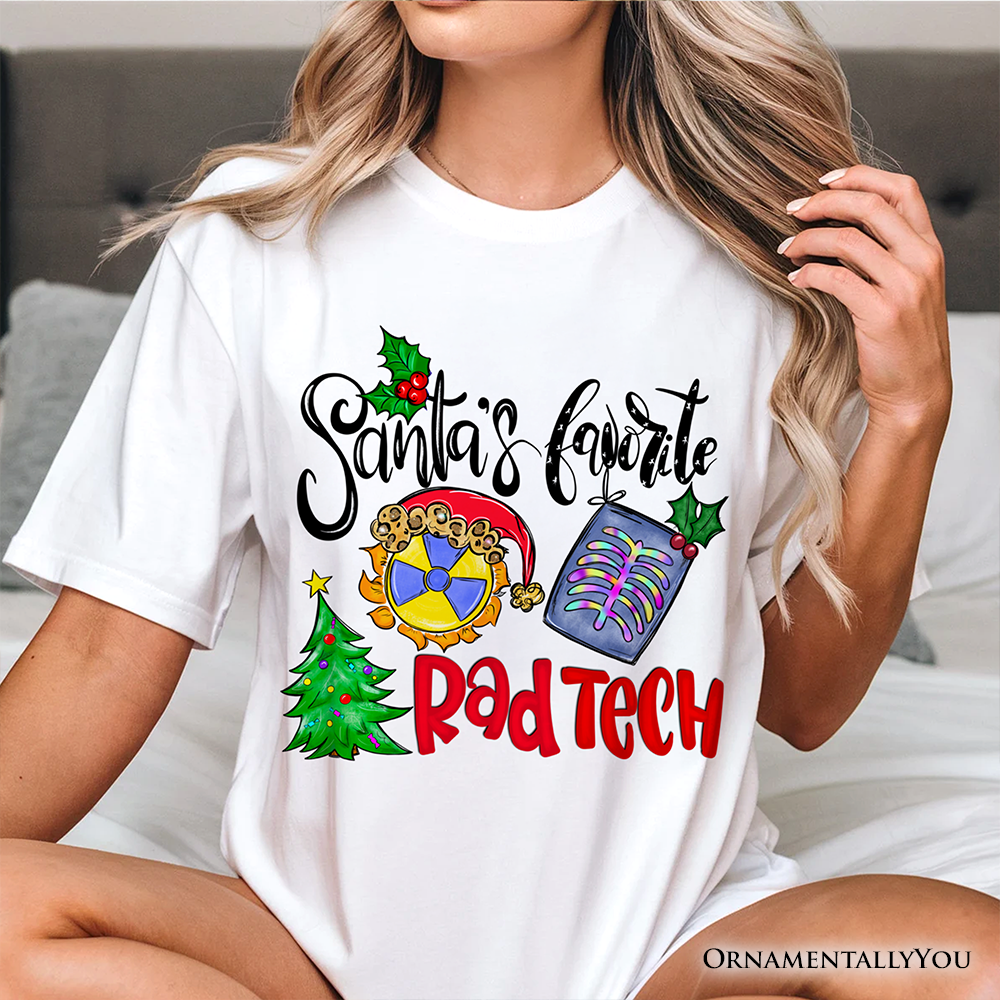 Santa’s Favorite Rad Tech T-Shirt, Merry Christmas X-Ray Tee