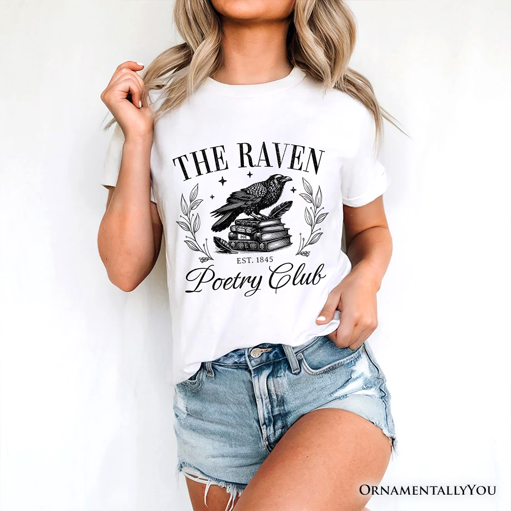 The Raven Poetry Club Edgar Allan Poe T-Shirt, Dark Academia Bookish Tee
