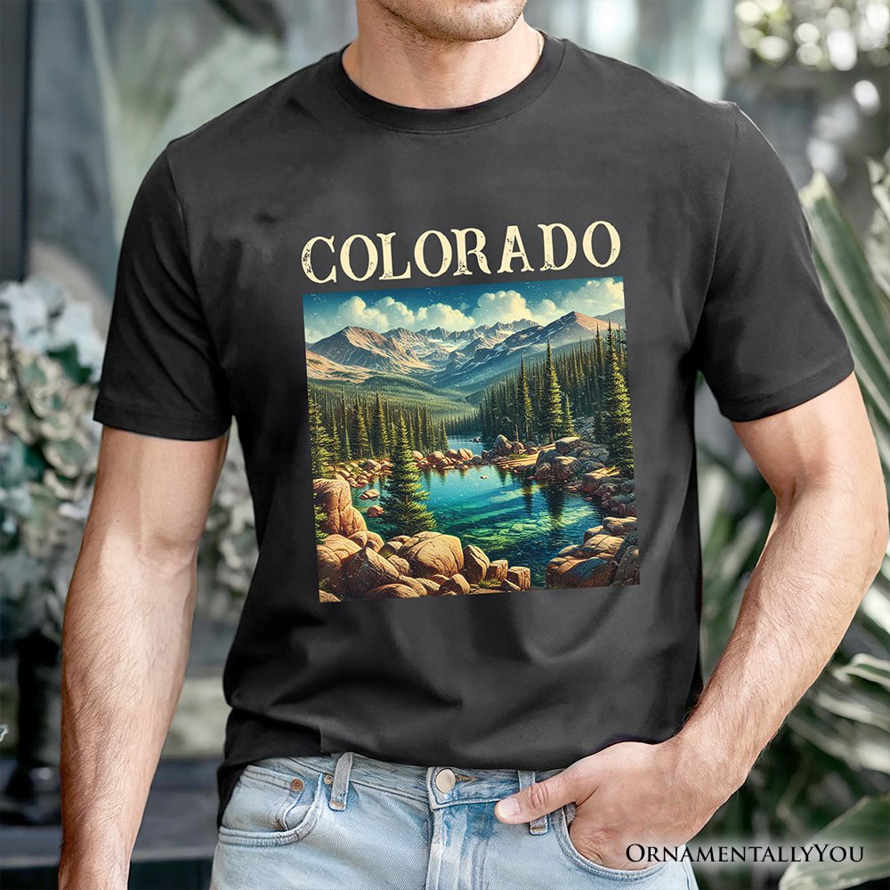 Vintage Colorado State Wilderness T-Shirt, Alpine Lake Tee and Rocky Mountains Keepsake Souvenir