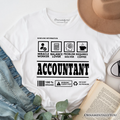 Accountant Nutrition Facts T-Shirt, Bookkeeper Humor Graphic Tee
