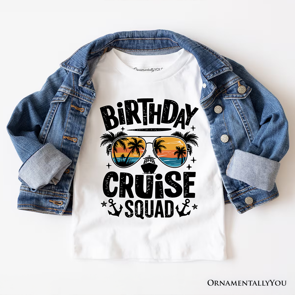 Birthday Cruise Squad T-Shirt, Tropical Vacation Cruise Trip Tee