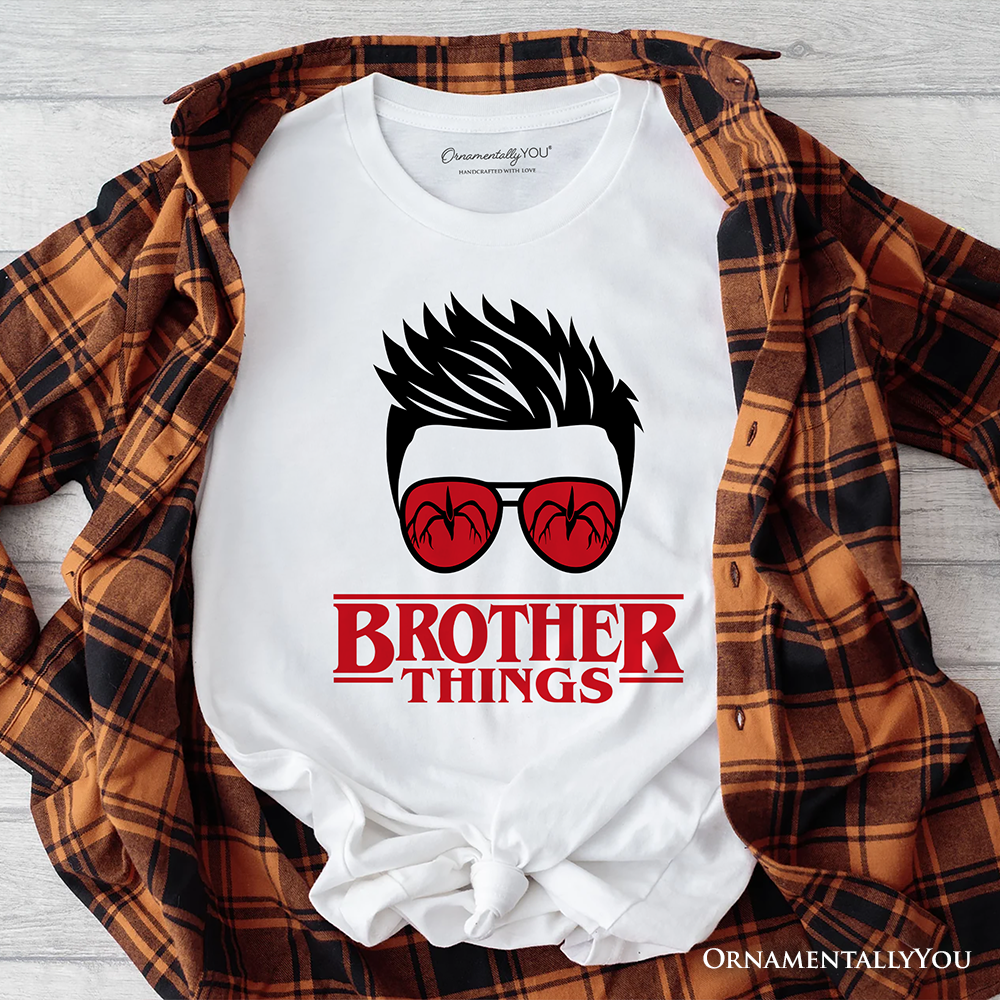 Brother Things Retro T-Shirt, Red Glasses Family Matching Tee