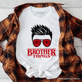 Brother Things Retro T-Shirt, Red Glasses Family Matching Tee