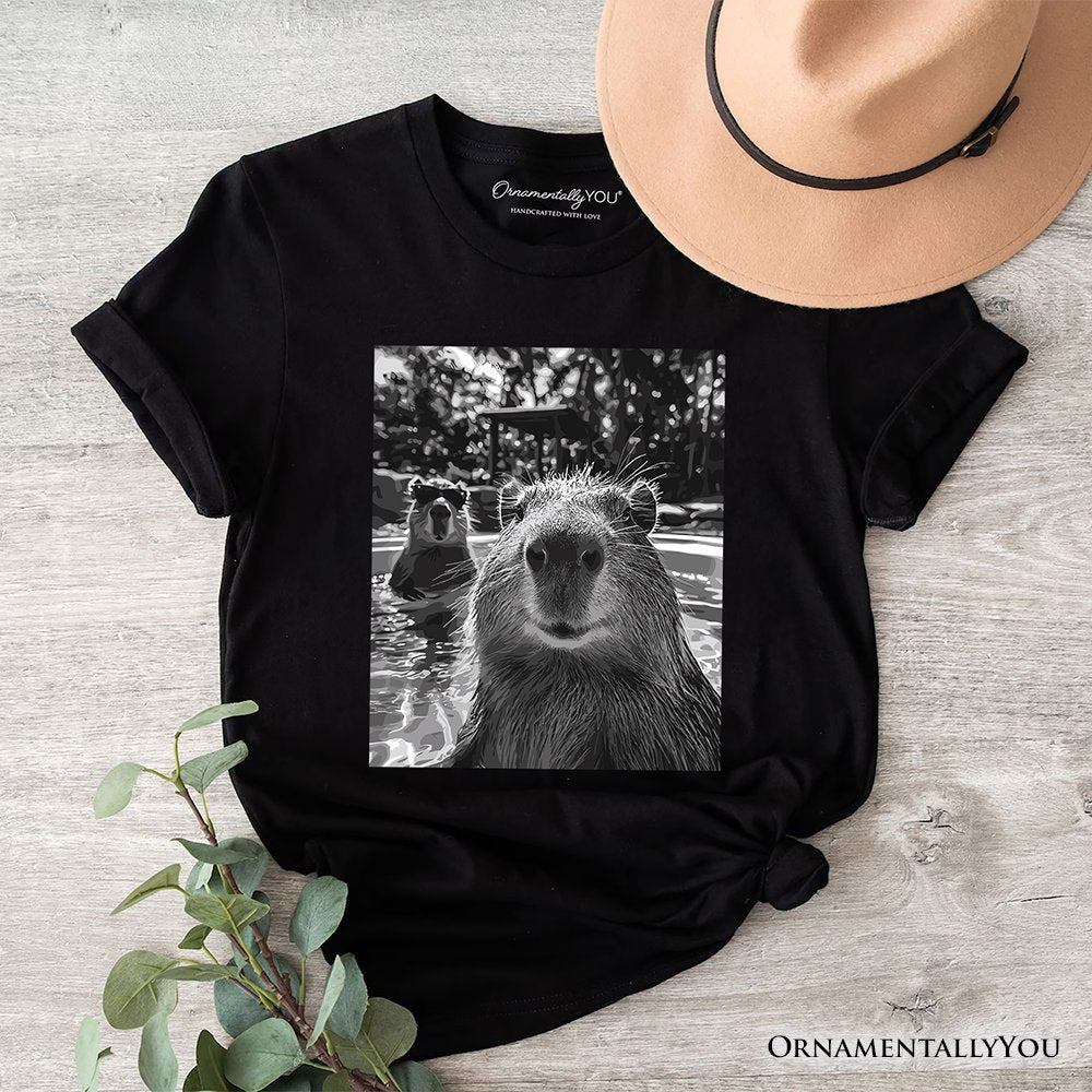 Capybara Selfie Funny T-Shirt, Meme Animal Photo Style Tee
