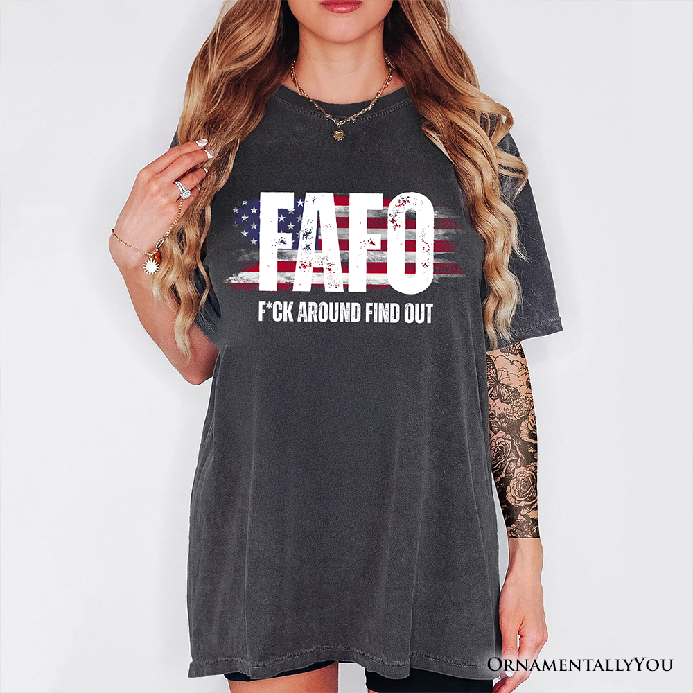 FAFO USA Flag T-Shirt, F Around Find Out Patriotic Humor Tee
