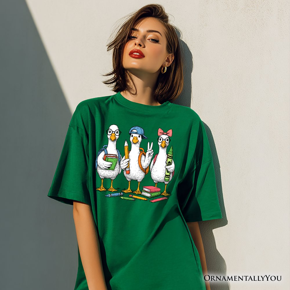 Goose Back to School T-Shirt, Cute Teacher Student Classroom Tee