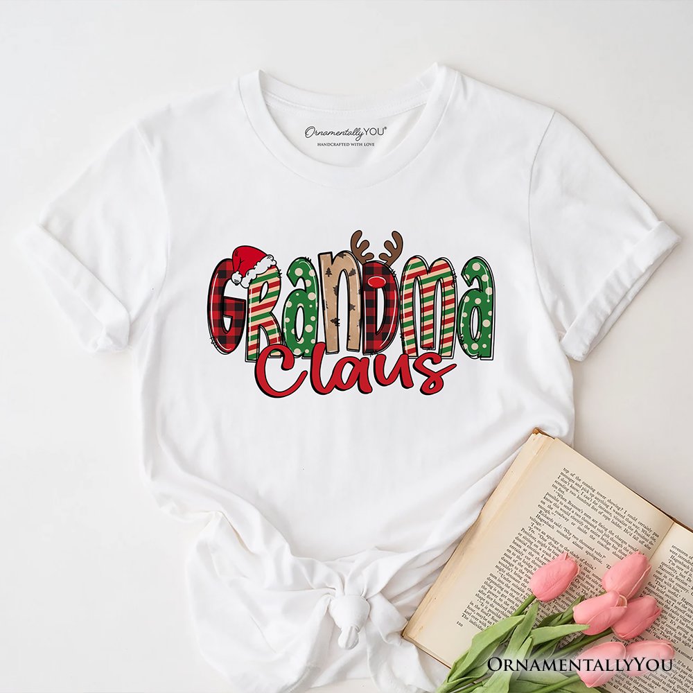Grandma Claus Retro Christmas T-Shirt, Matching Family Holiday Tee