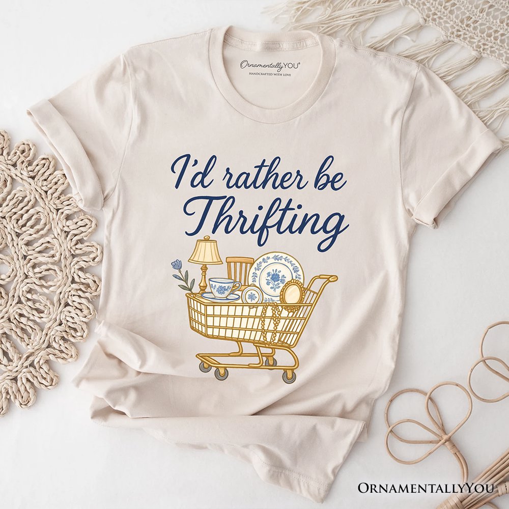 I’d Rather Be Thrifting T-Shirt, Vintage Thrift Shop Lover Tee