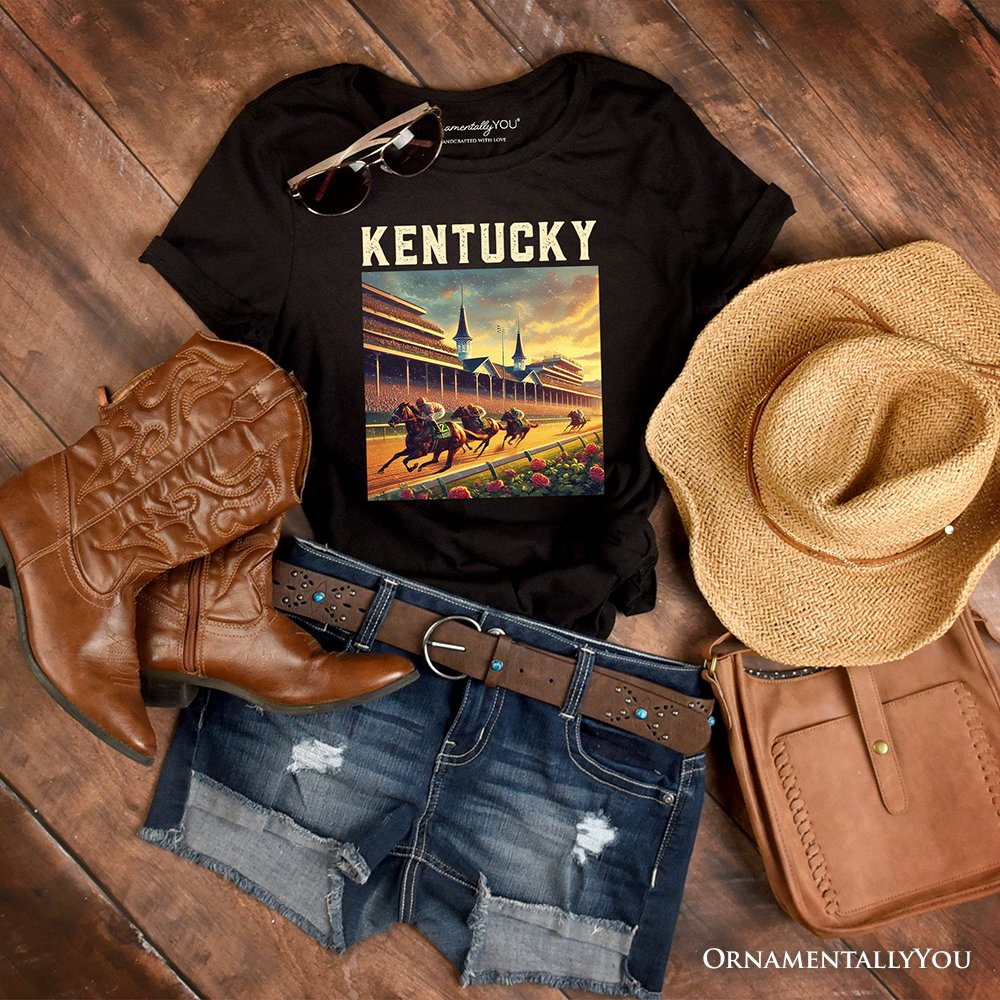 Iconic Kentucky State Horse Racing T-Shirt, Churchill Downs Tee and Derby Heritage Souvenir