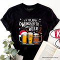 It's The Most Wonderful Time for a Beer T‑Shirt, Funny Holiday Beer Christmas Tee for Festive Drinkers