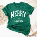 Merry Grandpa Retro Christmas T-Shirt, Matching Family Holiday Tee