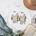 Retro Halloween Horse Ghosts T-Shirt, Cute Western Tee with Spooky Vibes