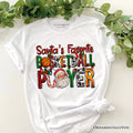 Santa’s Favorite Basketball Player Plaid Christmas T-Shirt, Sports Team Holiday Tee