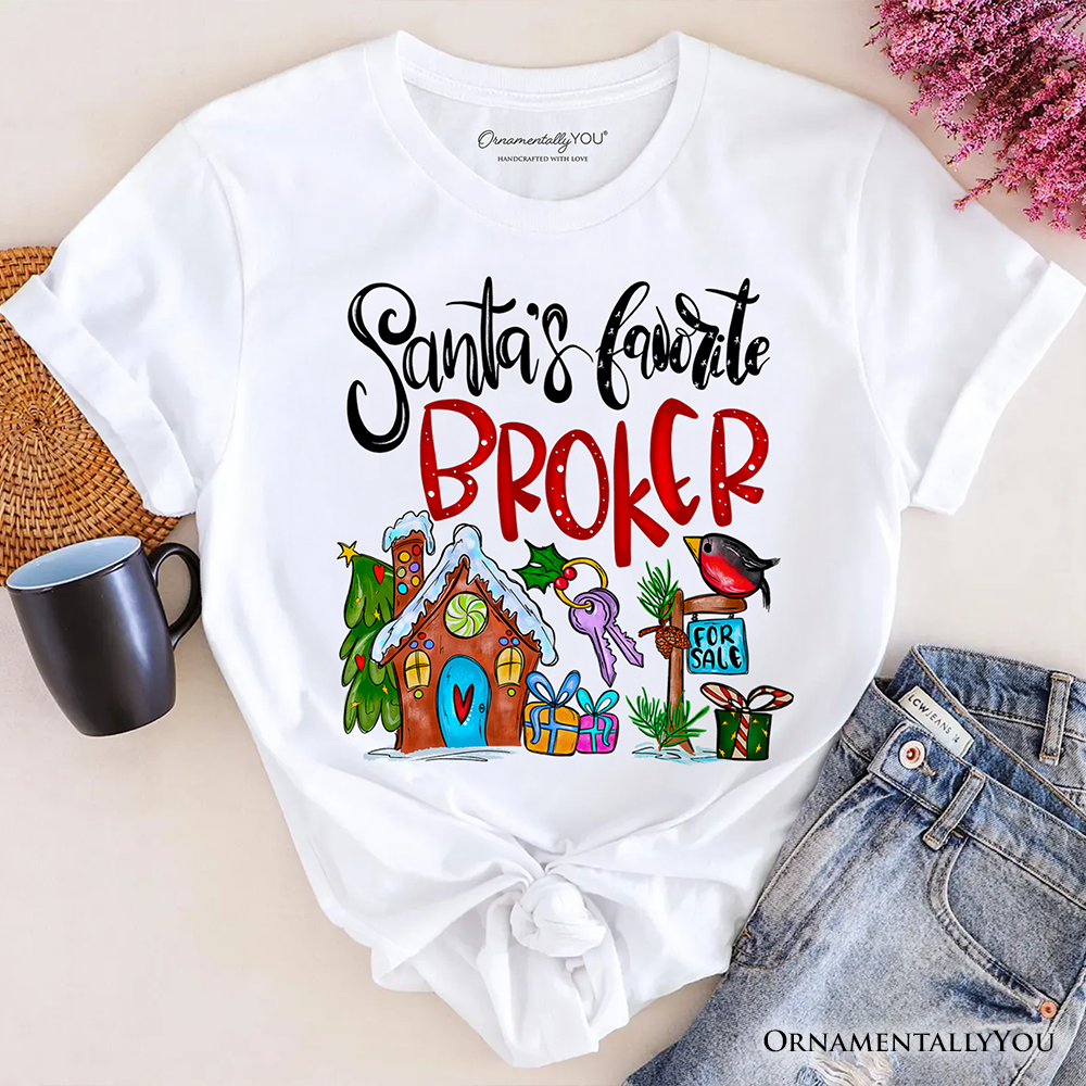 Santa's Favorite Beauty Consultant T-Shirt, Festive Holiday Christmas Tee