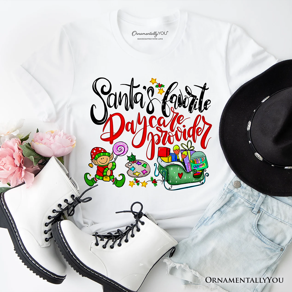 Santa's Favorite Daycare Provider T-Shirt, Merry Christmas Children Tee