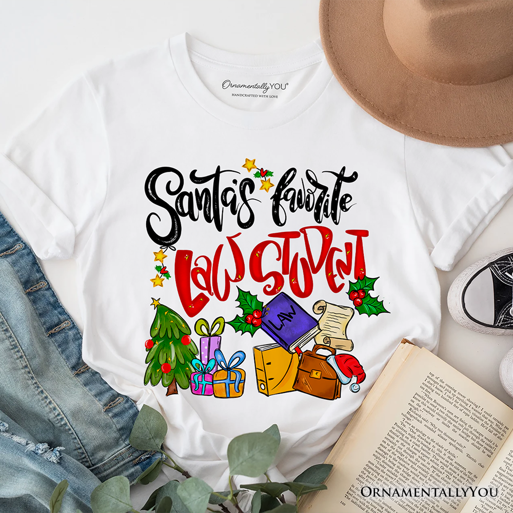 Santa's Favorite Law Student T-Shirt, Merry Christmas Legal Studies Tee