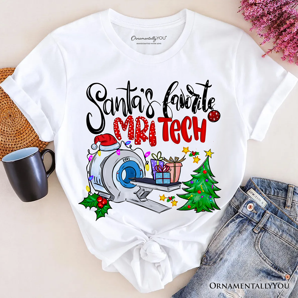 Santa's Favorite MRI Tech T-Shirt, Merry Christmas Imaging Tee