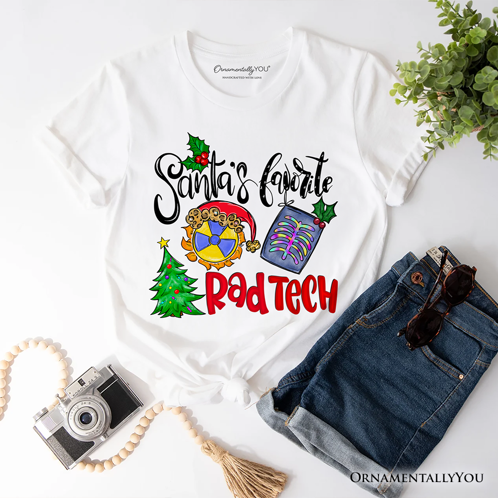 Santa’s Favorite Rad Tech T-Shirt, Merry Christmas X-Ray Tee