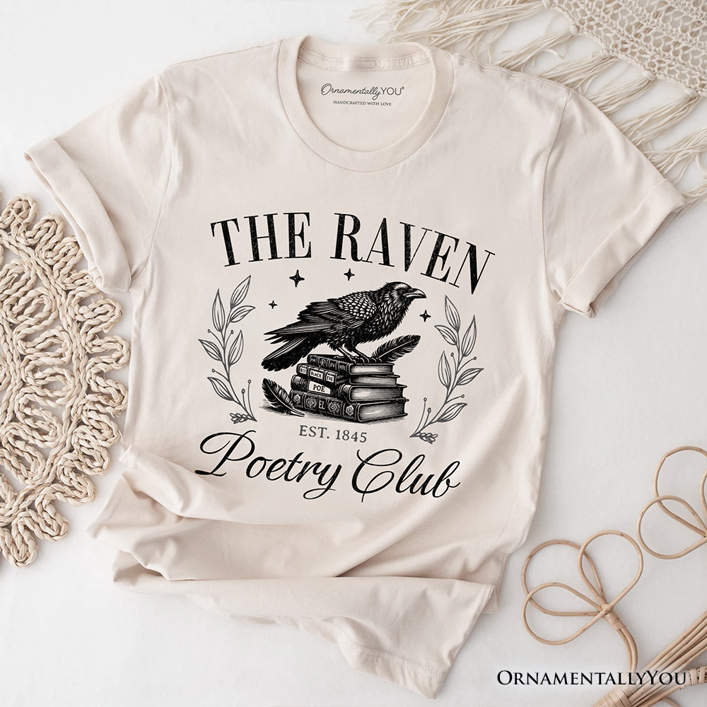 The Raven Poetry Club Edgar Allan Poe T-Shirt, Dark Academia Bookish Tee